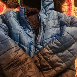 Eddie Bauer Blue and Black Kids Puffer Jacket REVERSIBLE!